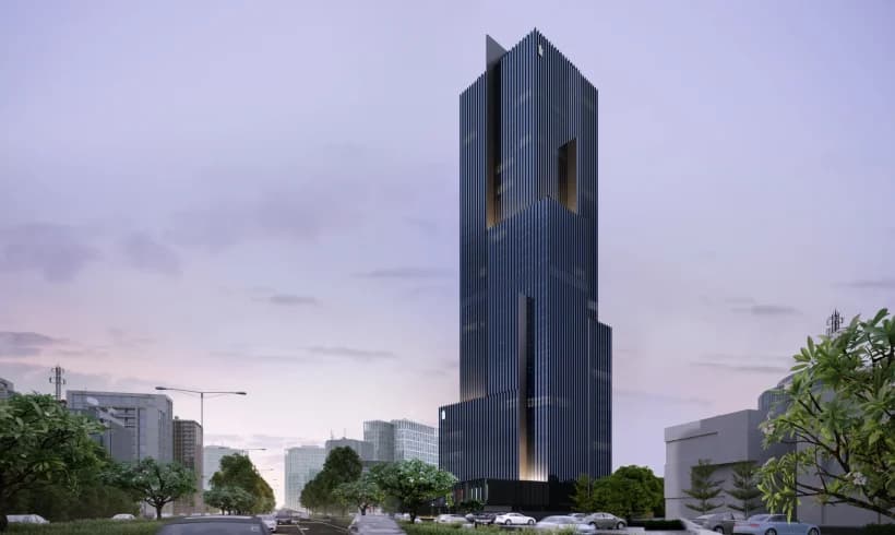 Titanium World Tower primary architectural exterior — Z Safal in Bodakdev